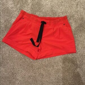 Women's Red Shorts with Black Tie